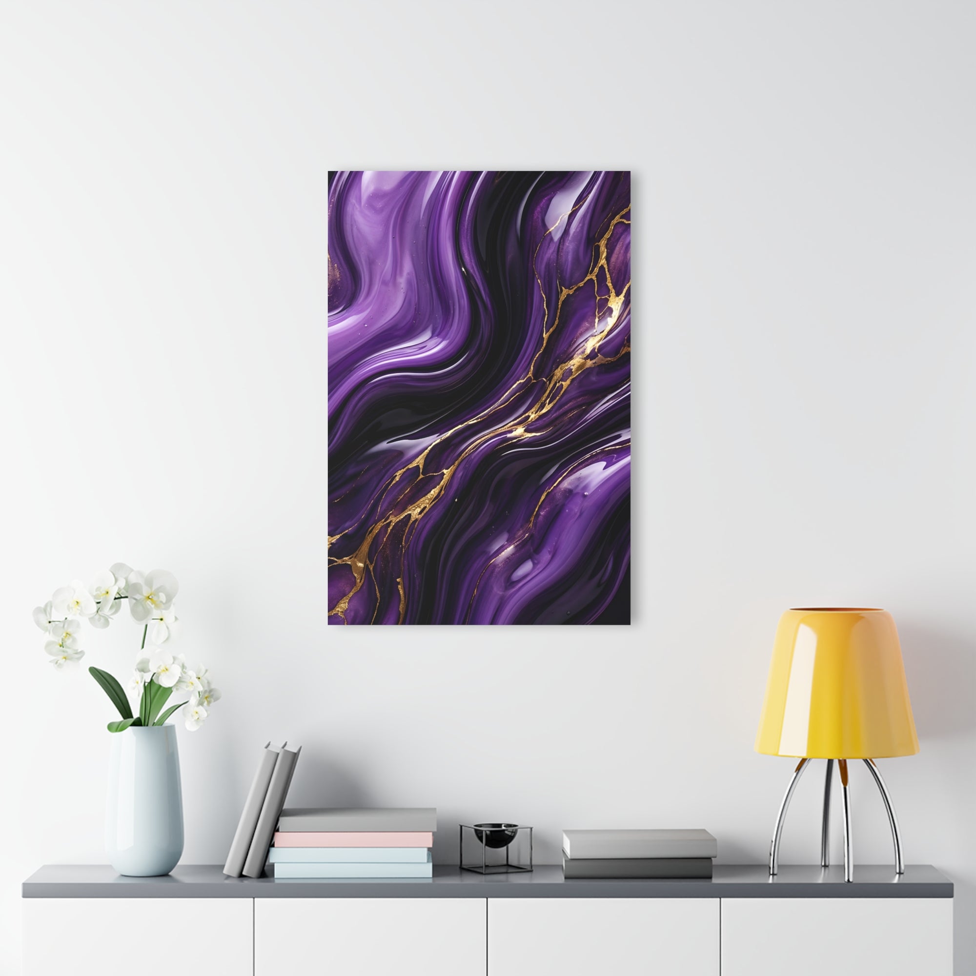 Acrylic Purple Gold Marble