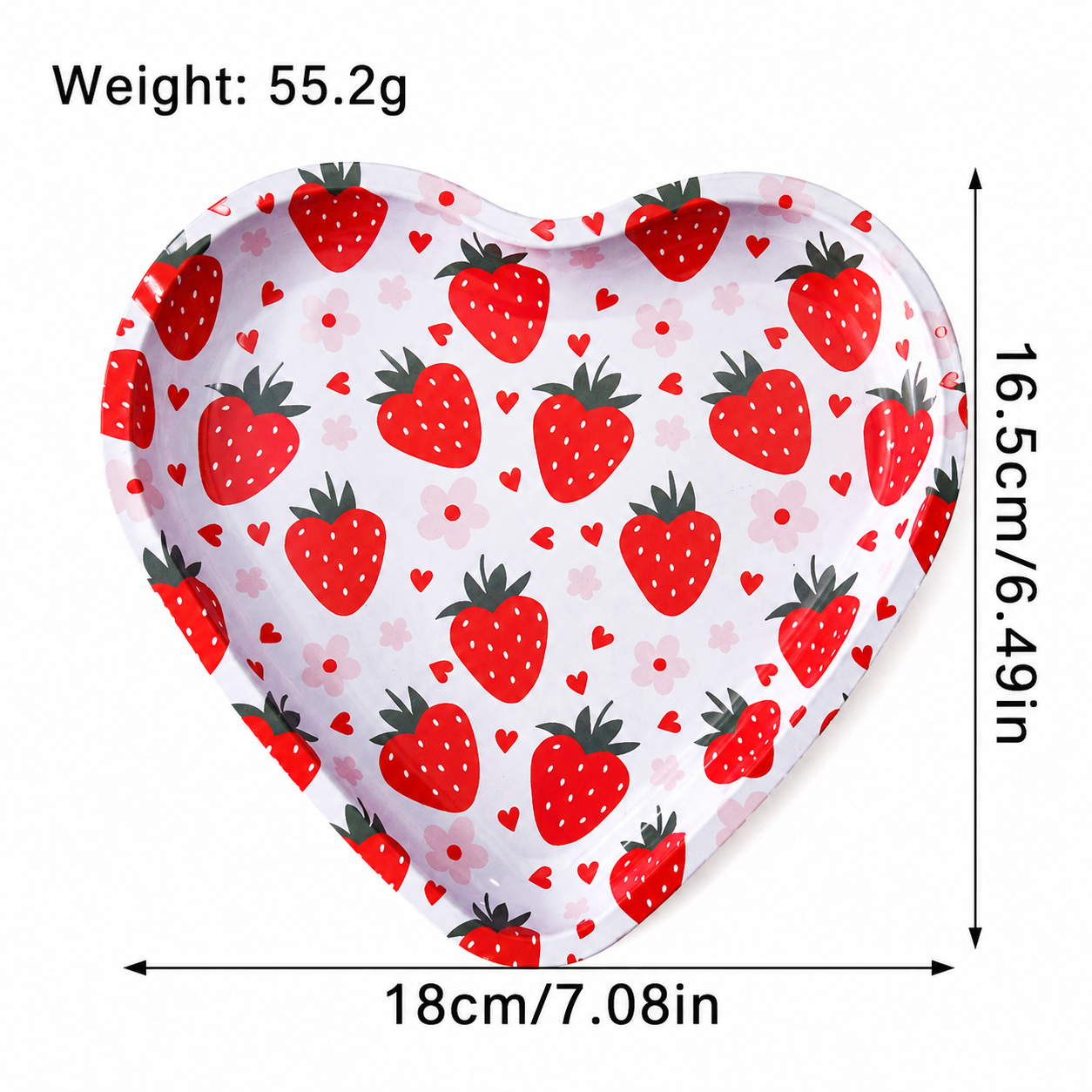 Cute Strawberry Heart Shaped Tray