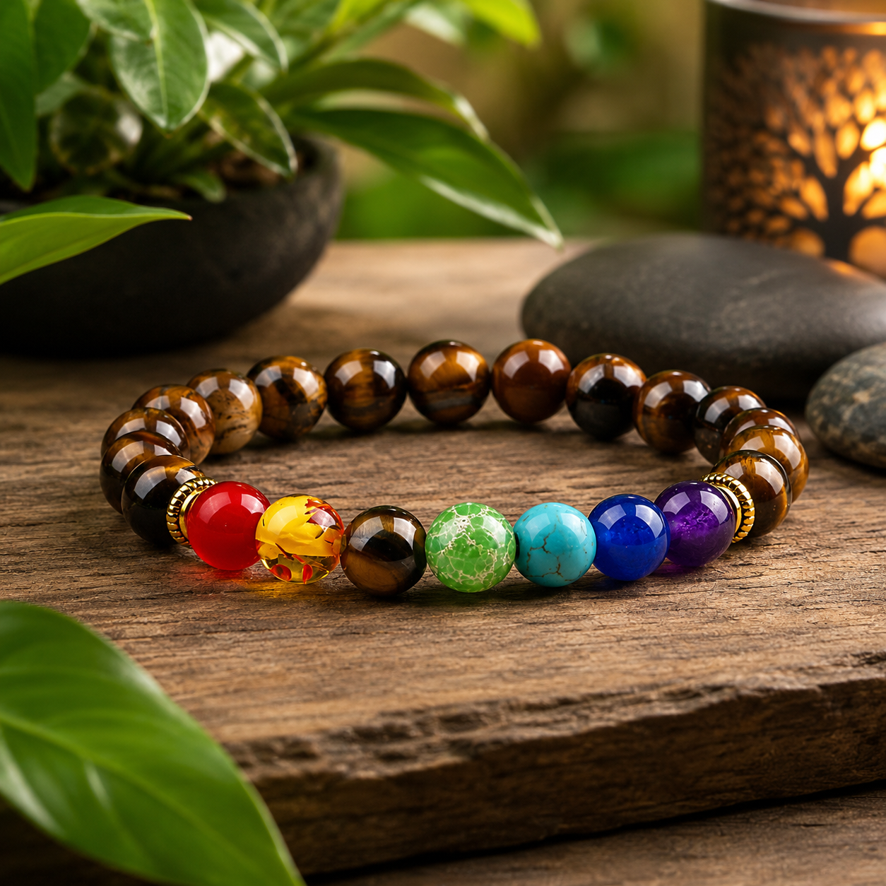 Tiger Eye Chakra Bracelet