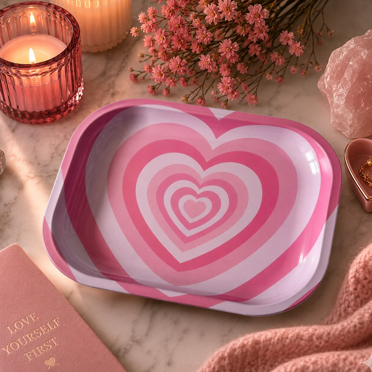 Pink Heart Tray