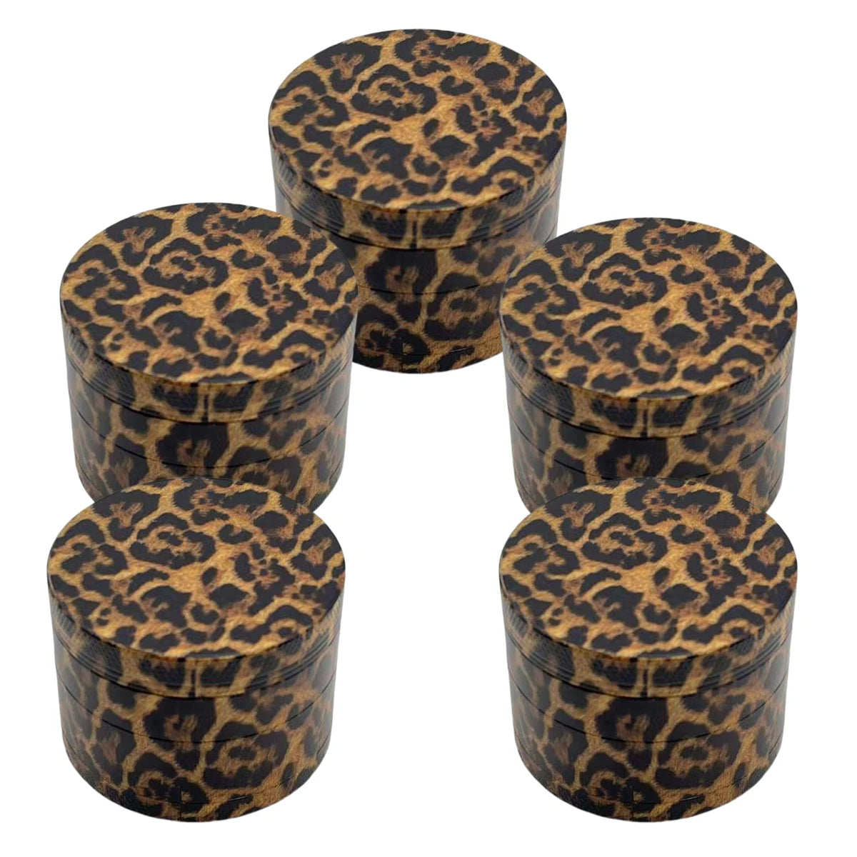 40/50mm Metal Herb Grinder Leopard Print Pepper Mill Salt Spice Crusher Mortar Tobacco Grass Raw Grinder Smoking Accessories