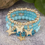 Aqua Butterfly Bracelet Set
