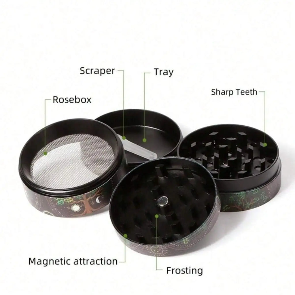 40/50mm Metal Herb Grinder Leopard Print Pepper Mill Salt Spice Crusher Mortar Tobacco Grass Raw Grinder Smoking Accessories