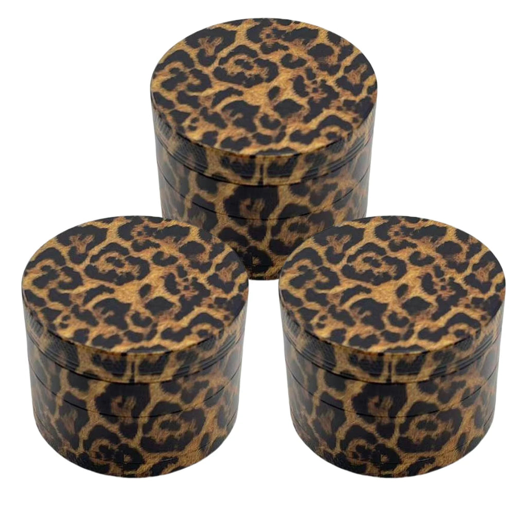 40/50mm Metal Herb Grinder Leopard Print Pepper Mill Salt Spice Crusher Mortar Tobacco Grass Raw Grinder Smoking Accessories