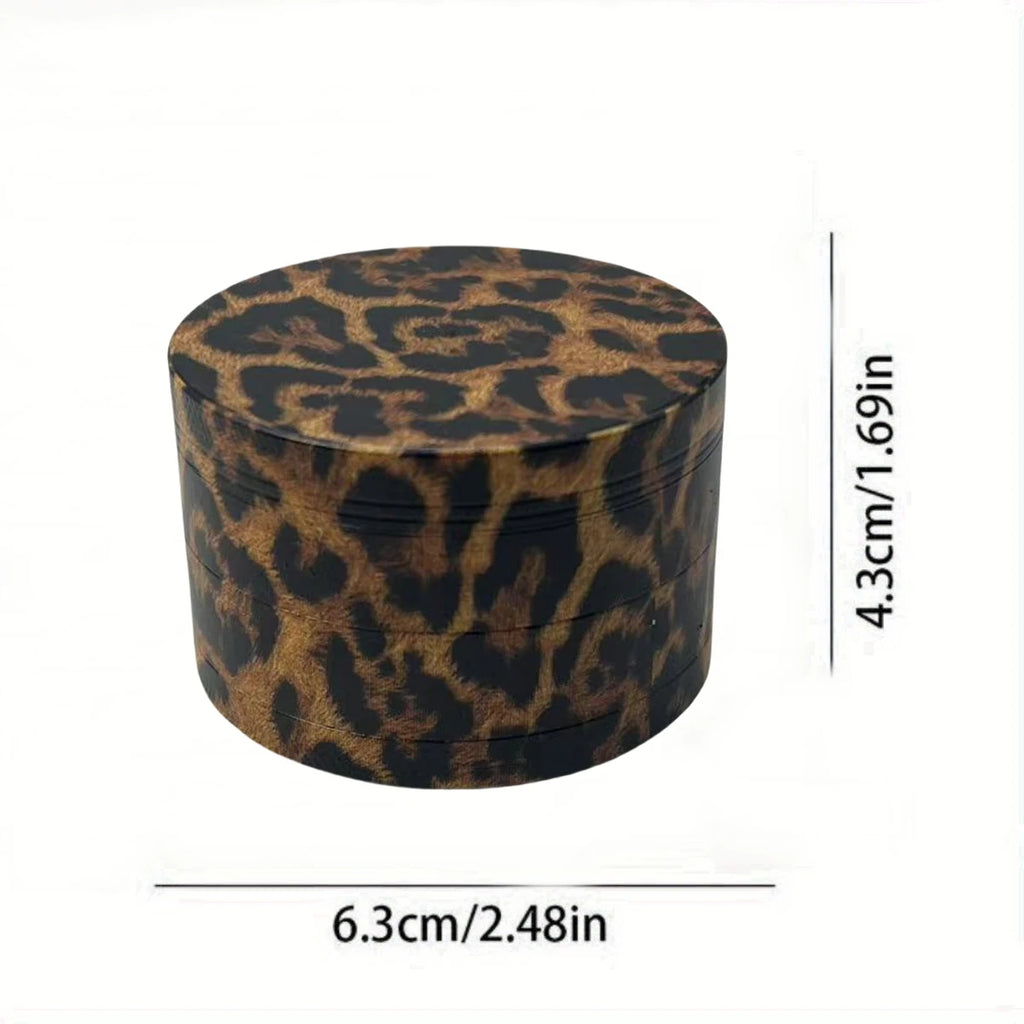 40/50mm Metal Herb Grinder Leopard Print Pepper Mill Salt Spice Crusher Mortar Tobacco Grass Raw Grinder Smoking Accessories