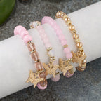 Pink Butterfly Bracelet Set