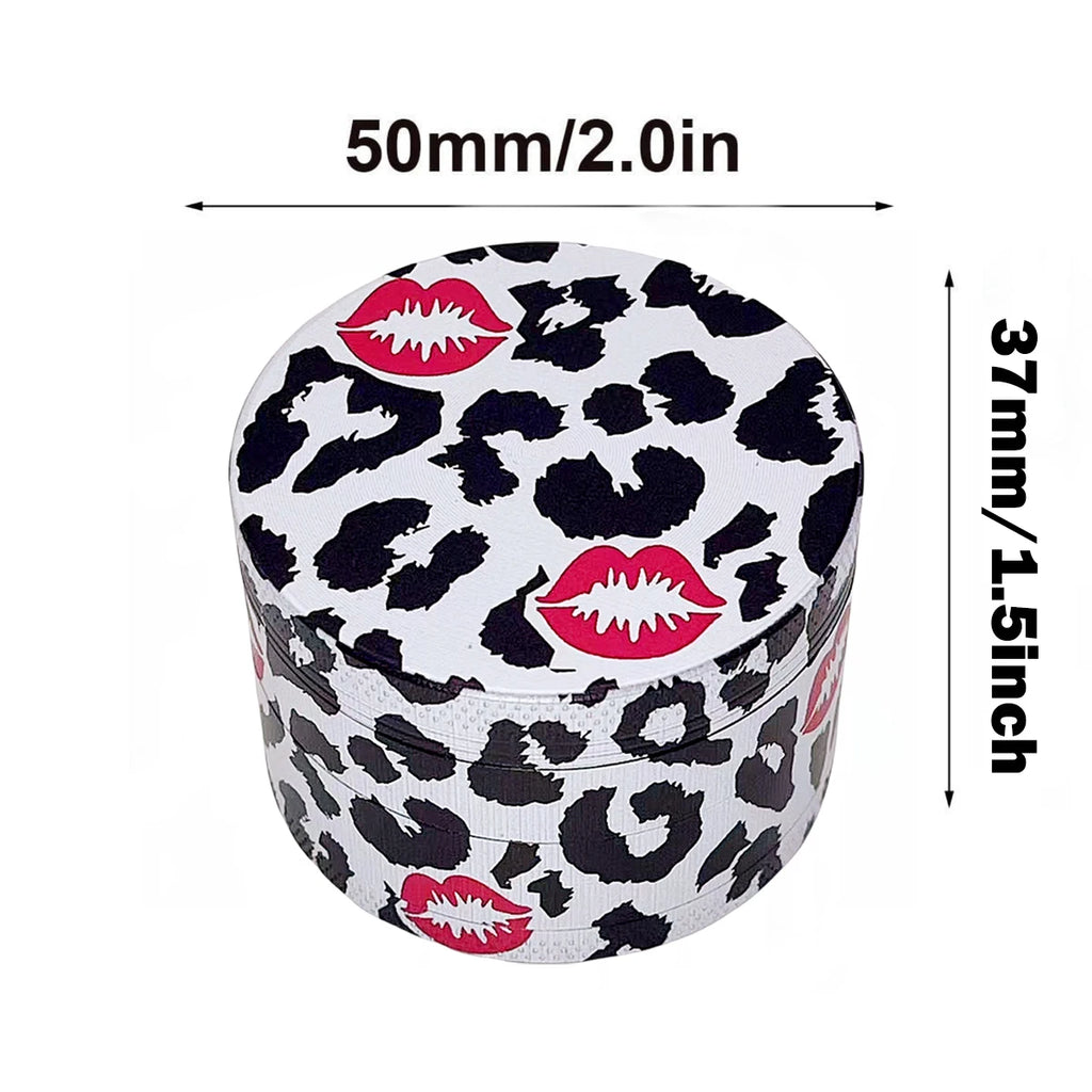 40/50mm Metal Herb Grinder Leopard Print Pepper Mill Salt Spice Crusher Mortar Tobacco Grass Raw Grinder Smoking Accessories