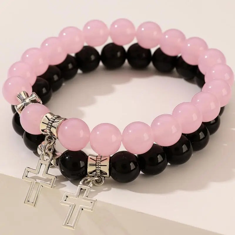 Cross Bracelet Couple Set