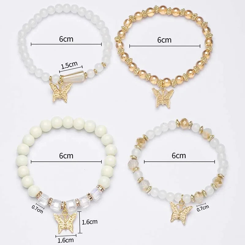 Black Butterfly Bracelet Set