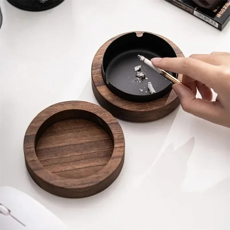 Refined Natural Wood Ashtray