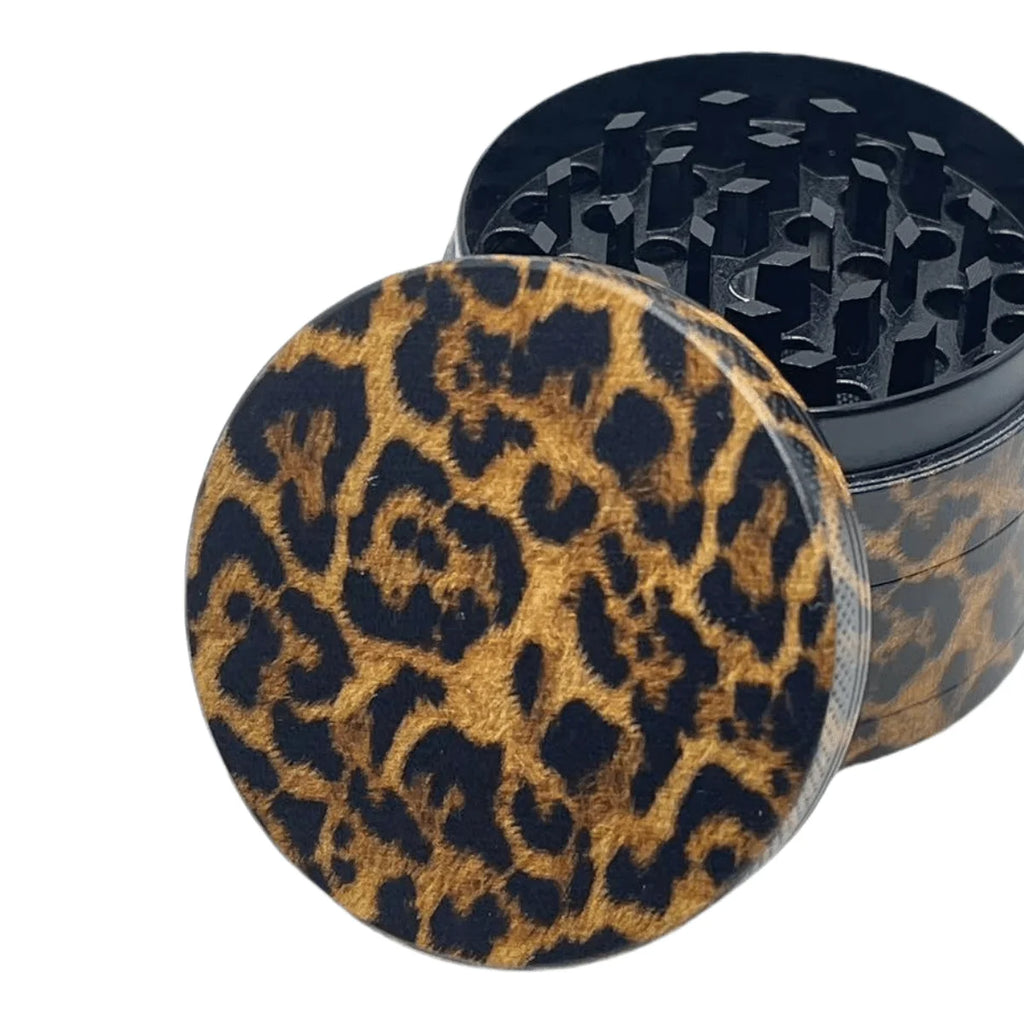 40/50mm Metal Herb Grinder Leopard Print Pepper Mill Salt Spice Crusher Mortar Tobacco Grass Raw Grinder Smoking Accessories