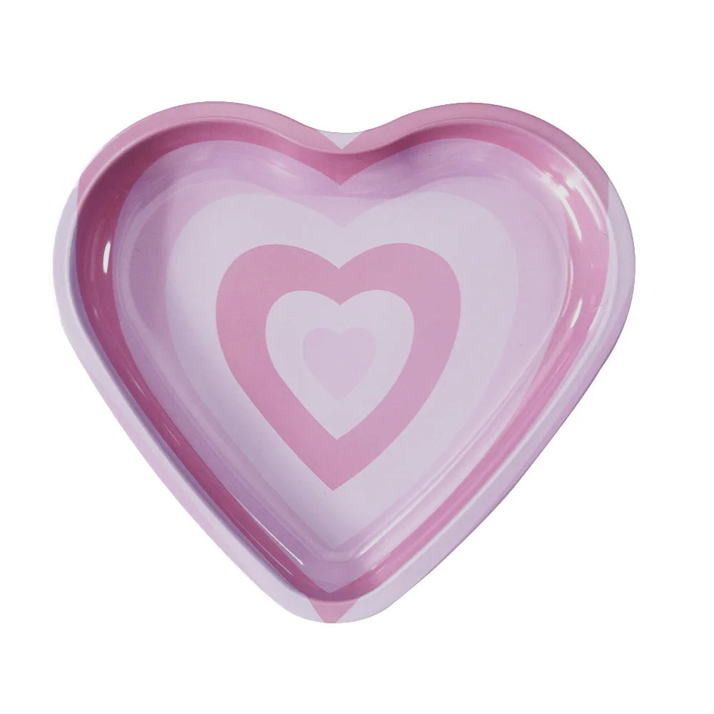 Pink Tracing Heart Shaped Rolling Tray