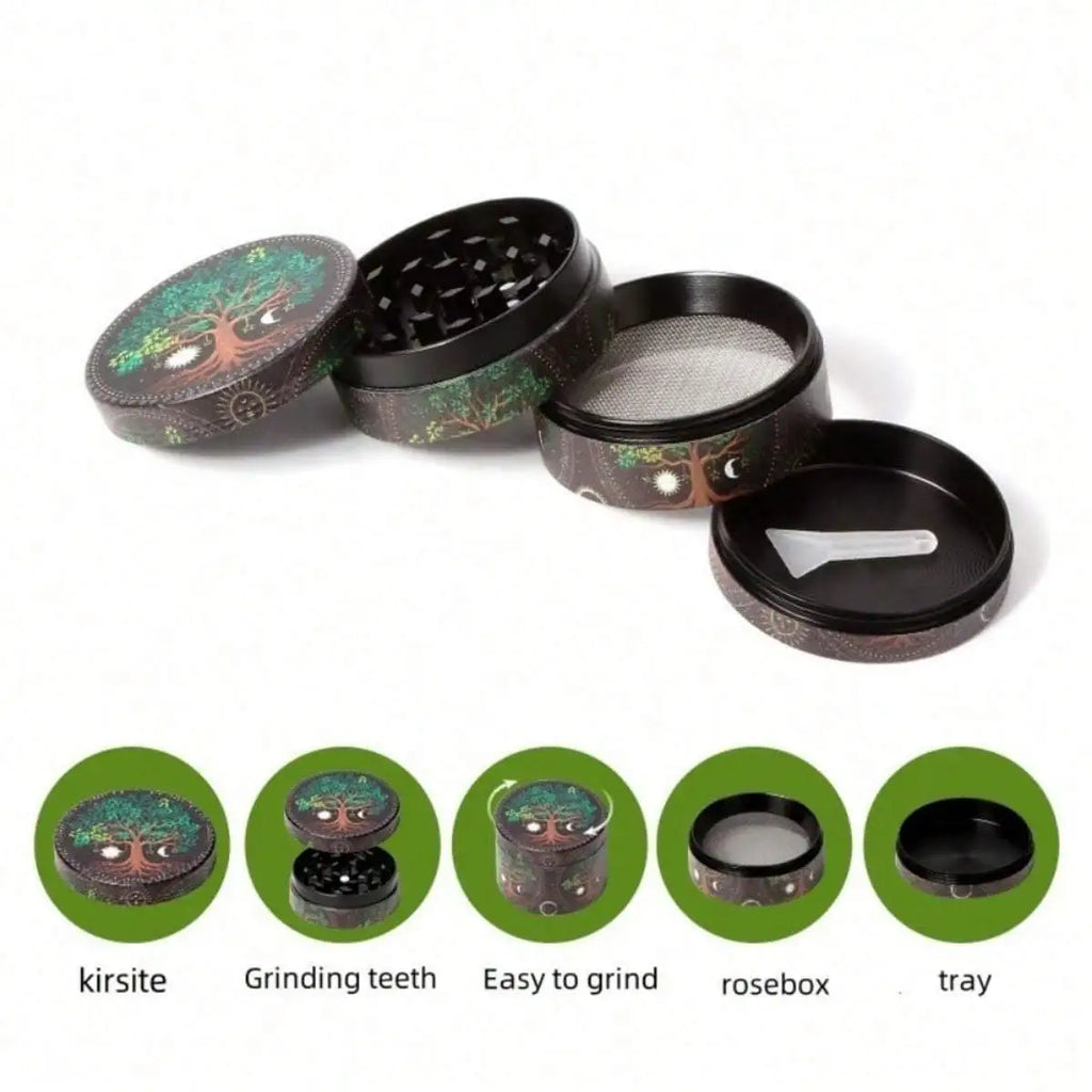 40/50mm Metal Herb Grinder Leopard Print Pepper Mill Salt Spice Crusher Mortar Tobacco Grass Raw Grinder Smoking Accessories